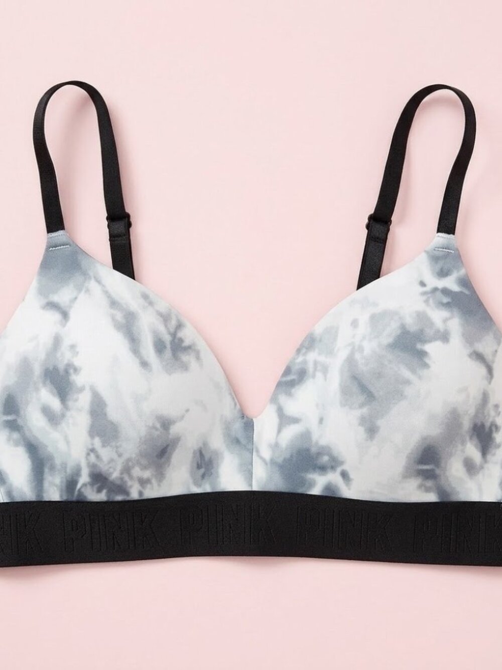 NWT PINK by Victoria's Secret Gray Mesh Patterned‎ Bra Size 36B
